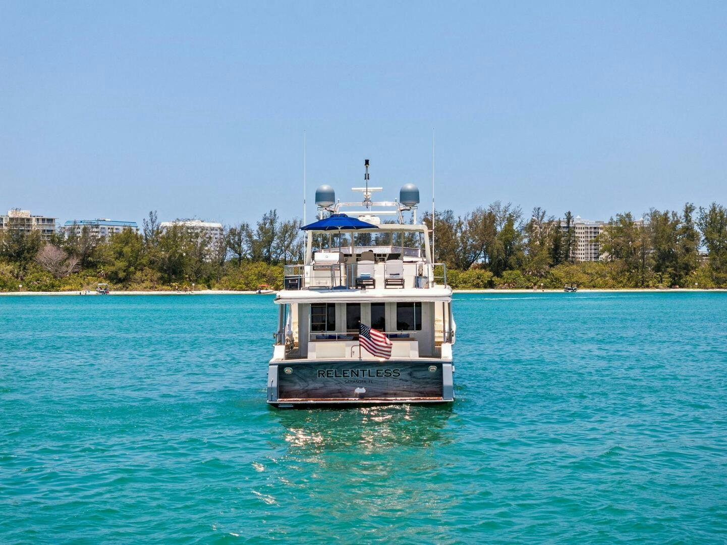 a boat on the water aboard RELENTLESS Yacht for Sale