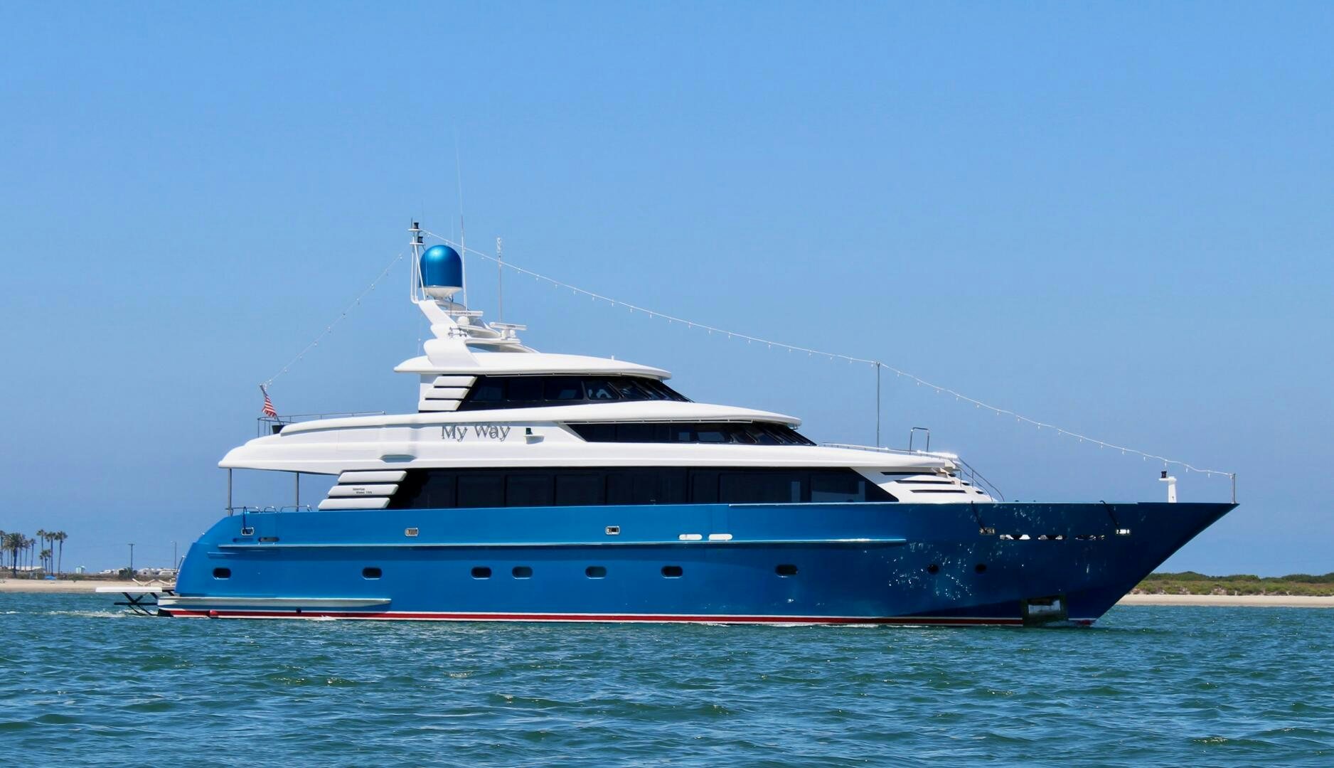 a large boat in the water aboard MY WAY Yacht for Sale