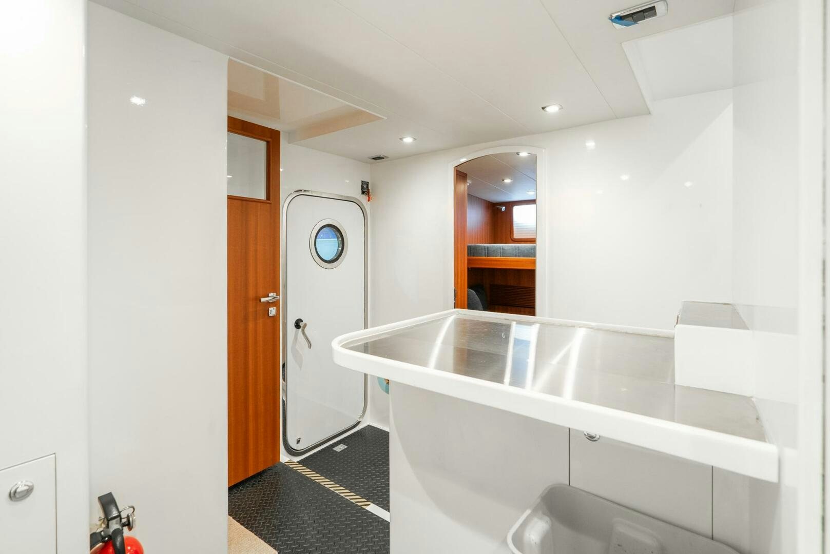 a bathroom with a large bathtub aboard KING OF NOTHING Yacht for Sale