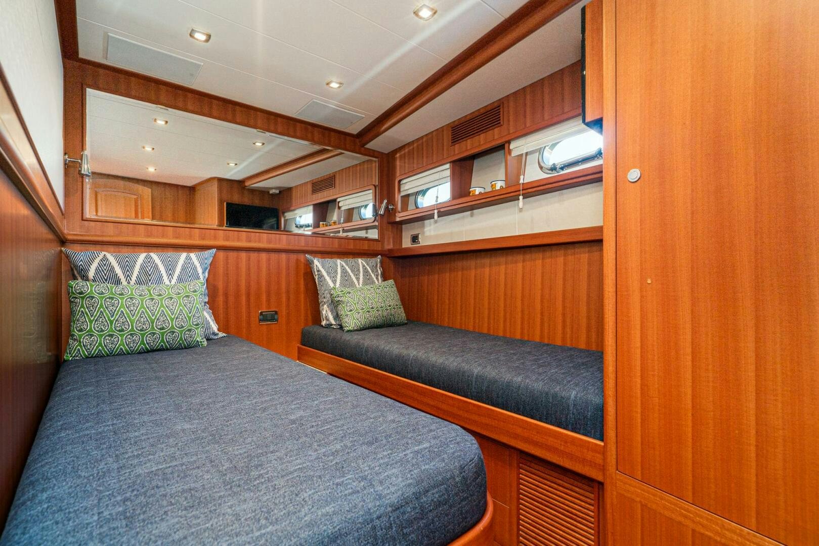 a bed in a cabin aboard KING OF NOTHING Yacht for Sale