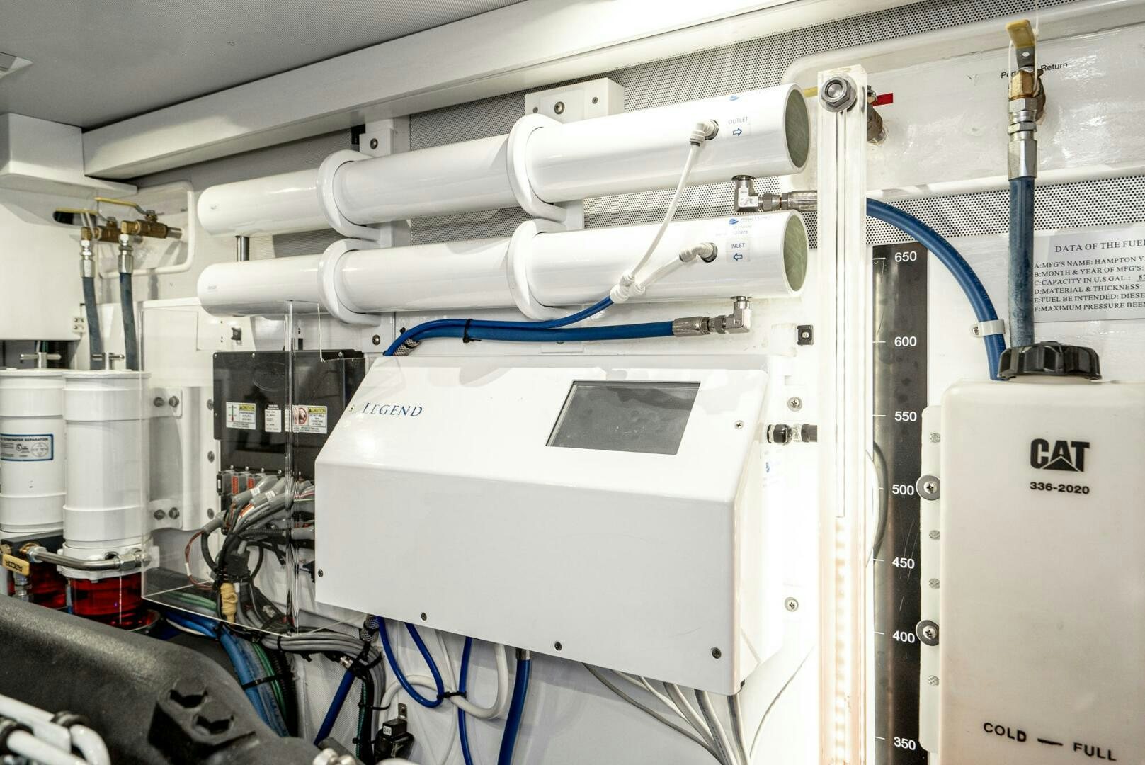 a machine with a blue tube aboard KING OF NOTHING Yacht for Sale