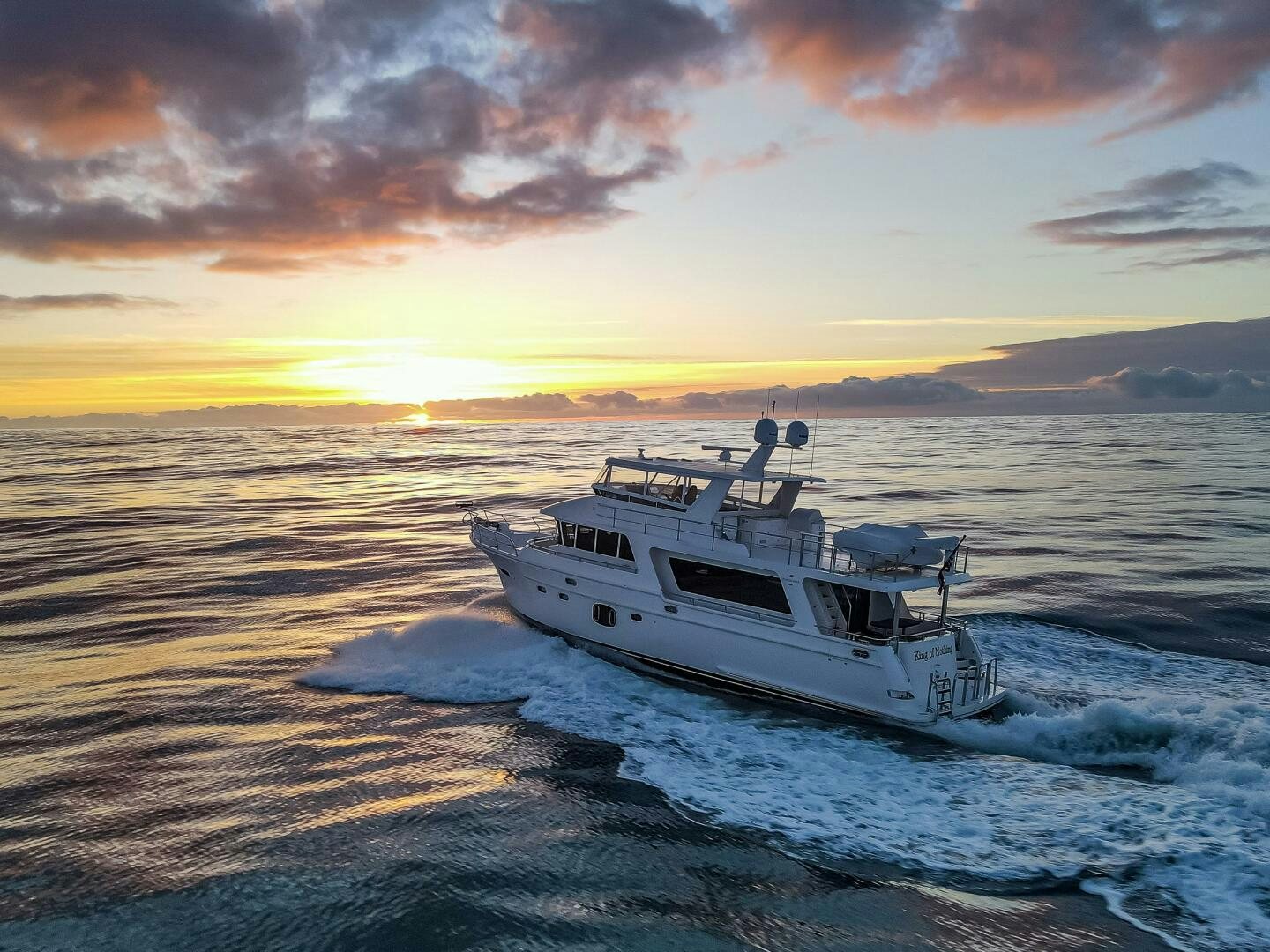 a boat on the water aboard KING OF NOTHING Yacht for Sale