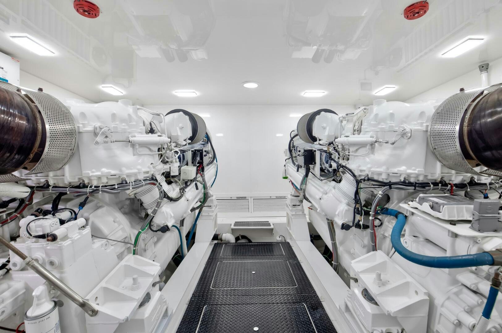 a large white machine with pipes aboard DONE DEAL Yacht for Sale