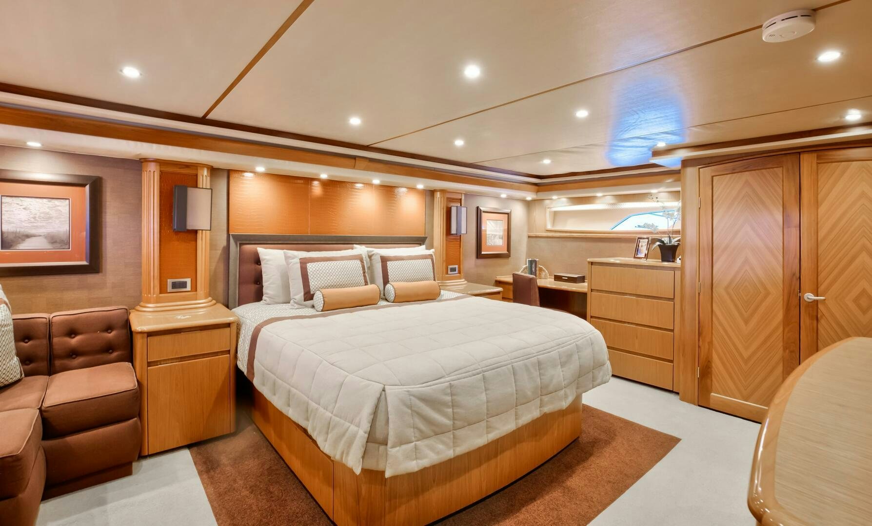 a large bedroom with a bed aboard DONE DEAL Yacht for Sale