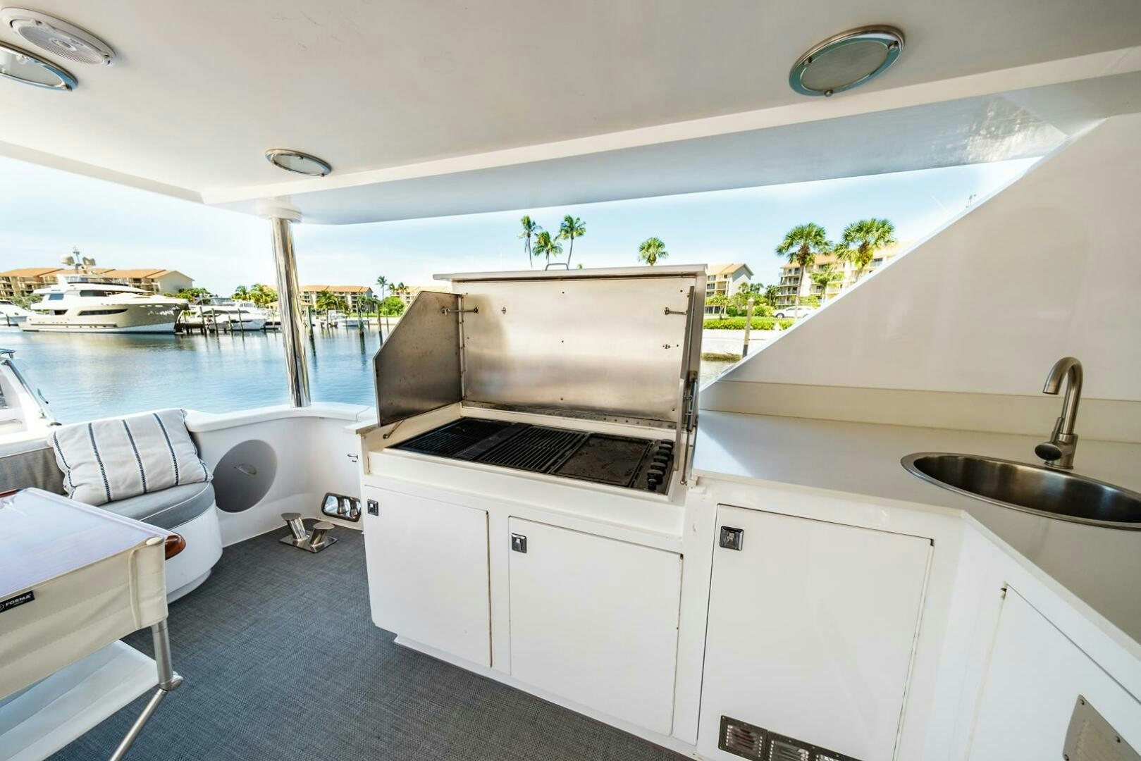 a kitchen with a large oven aboard GRACE Yacht for Sale