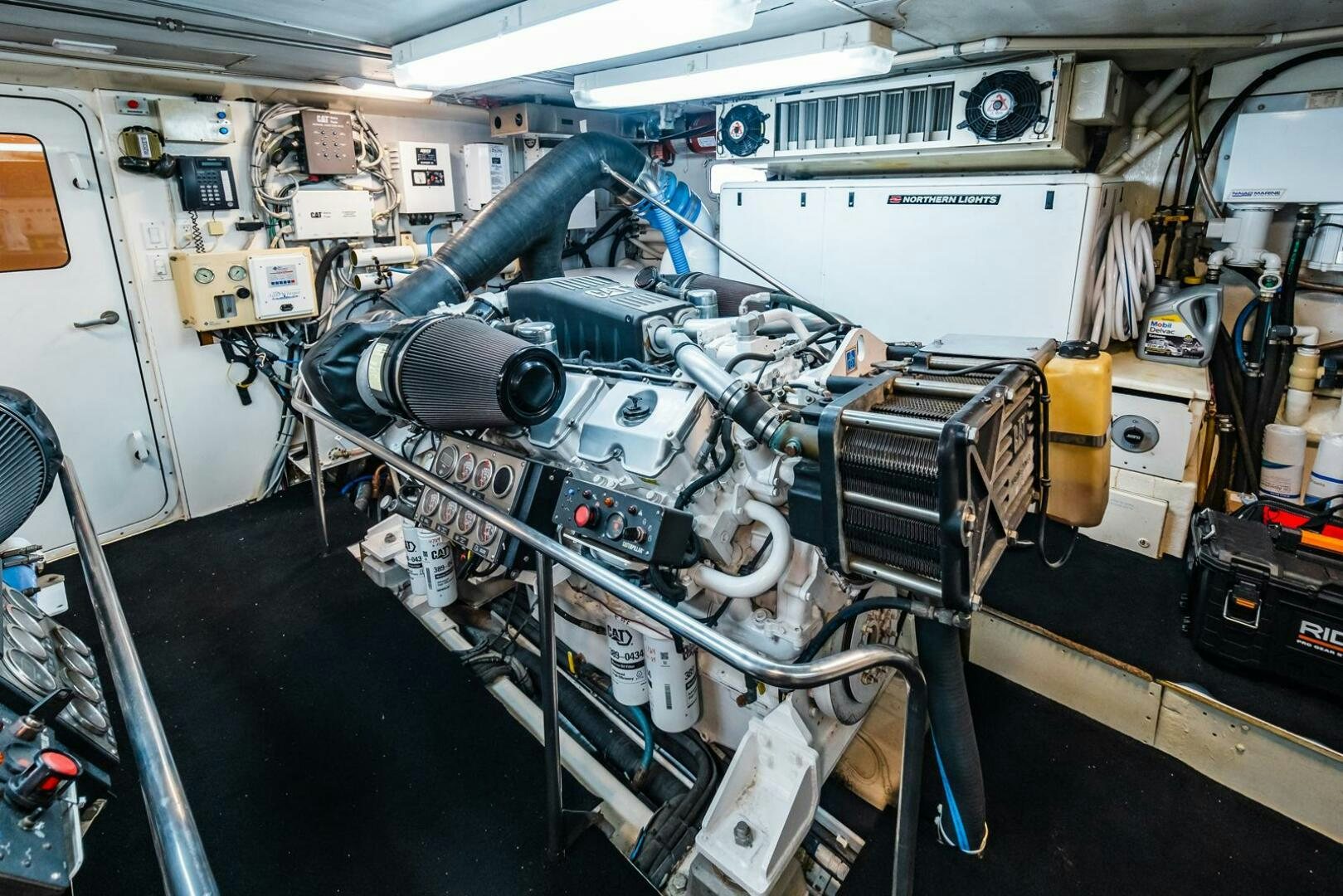 a machine with a large metal pipe aboard GRACE Yacht for Sale