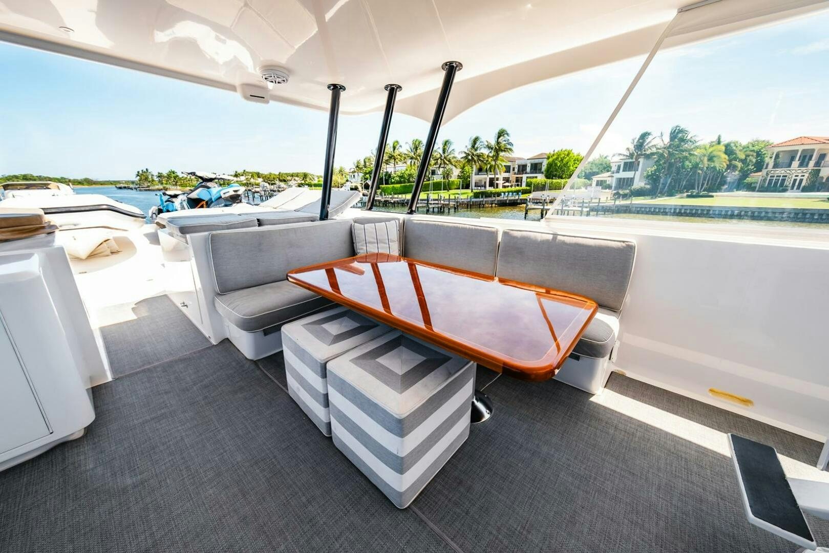 a room with a couch and a table aboard GRACE Yacht for Sale