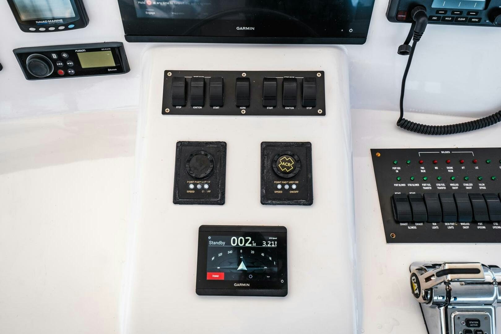 a close-up of a radio aboard GRACE Yacht for Sale