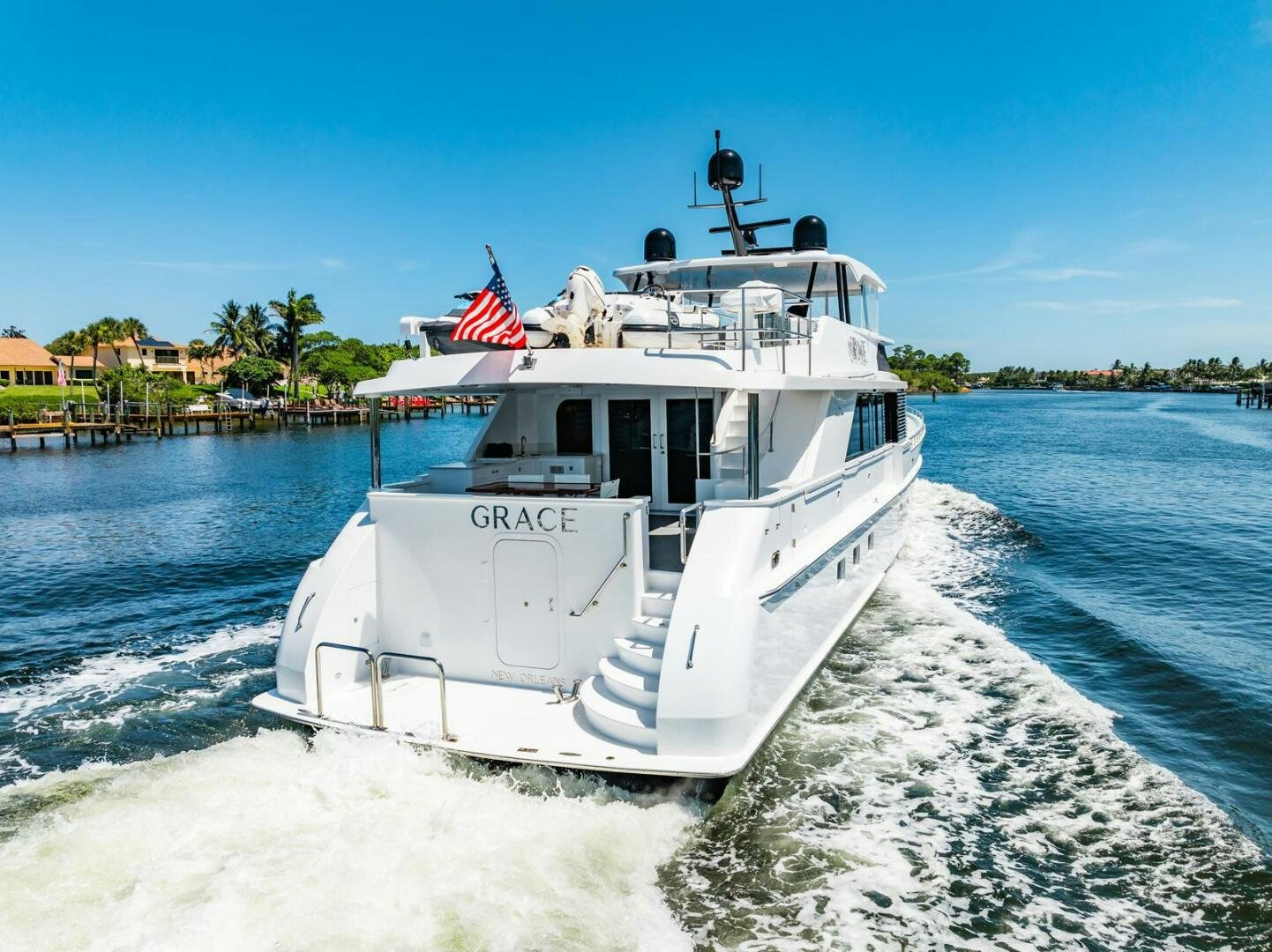 a boat on the water aboard GRACE Yacht for Sale
