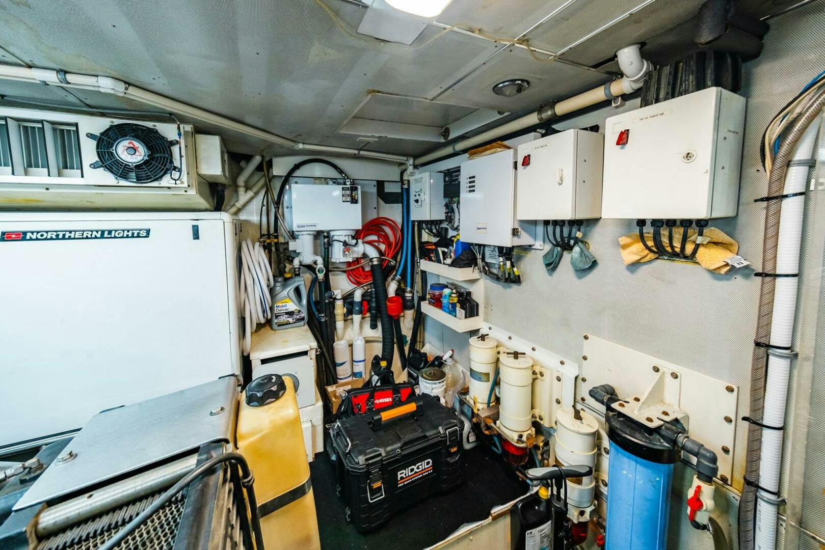 a room with machinery and equipment aboard GRACE Yacht for Sale