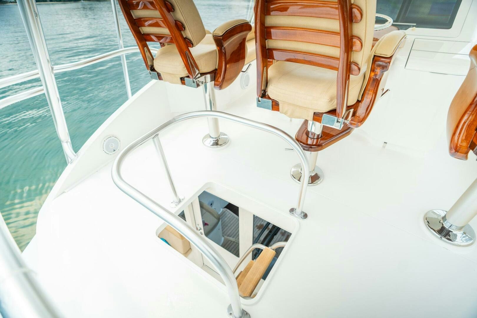 a white steering wheel aboard VOODOO Yacht for Sale