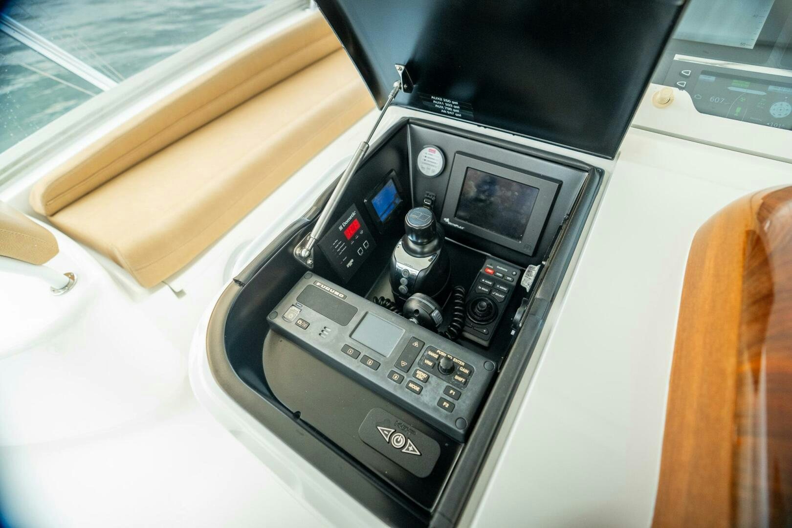 a car stereo on a table aboard VOODOO Yacht for Sale
