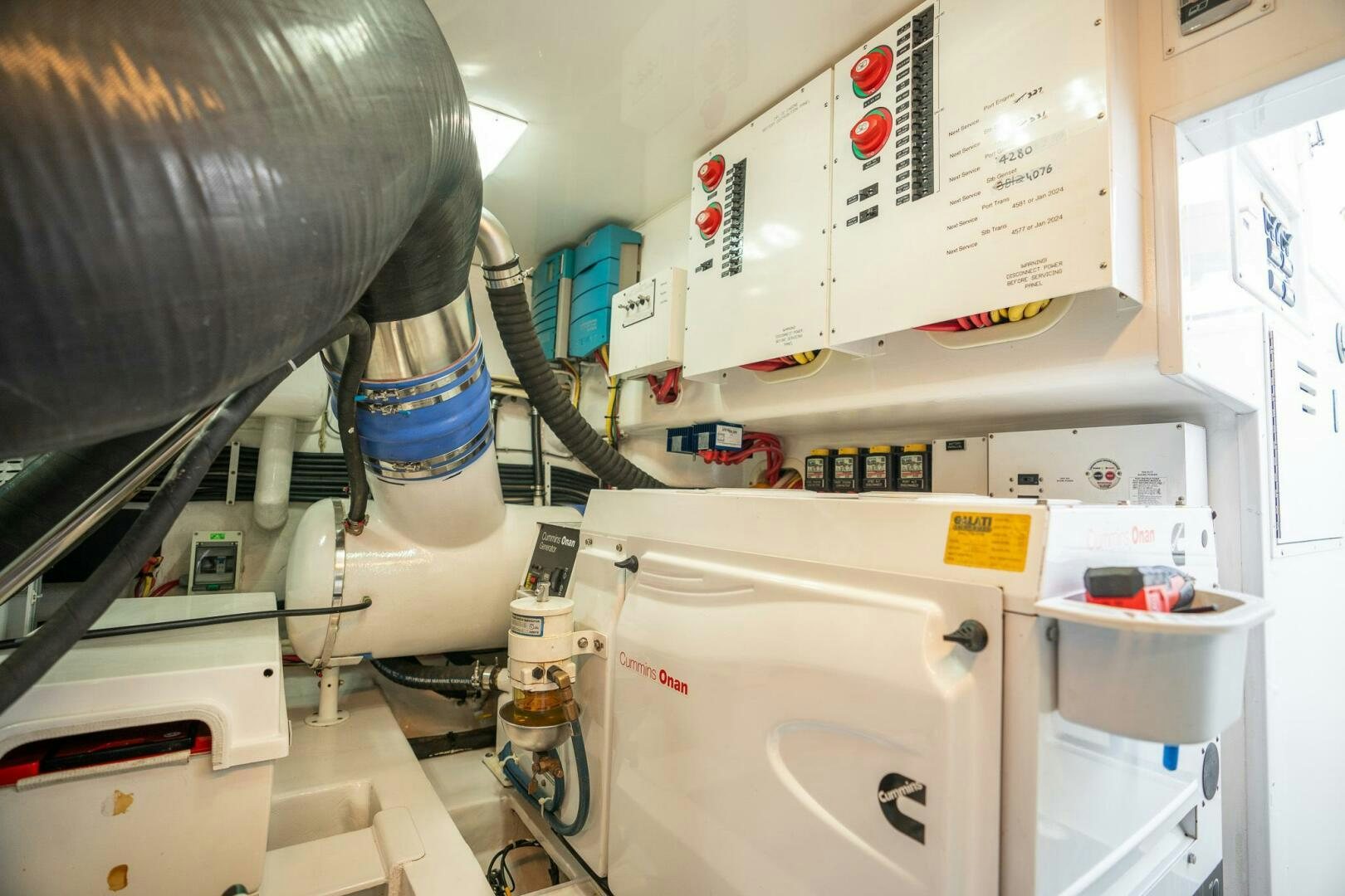 a machine with a blue tube aboard VOODOO Yacht for Sale