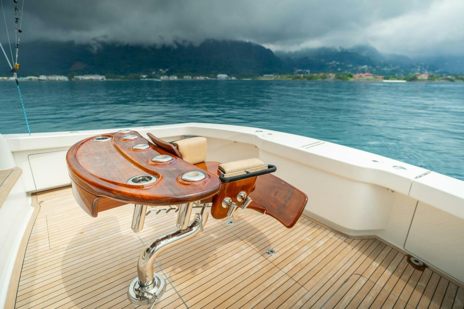 a boat on a deck aboard VOODOO Yacht for Sale