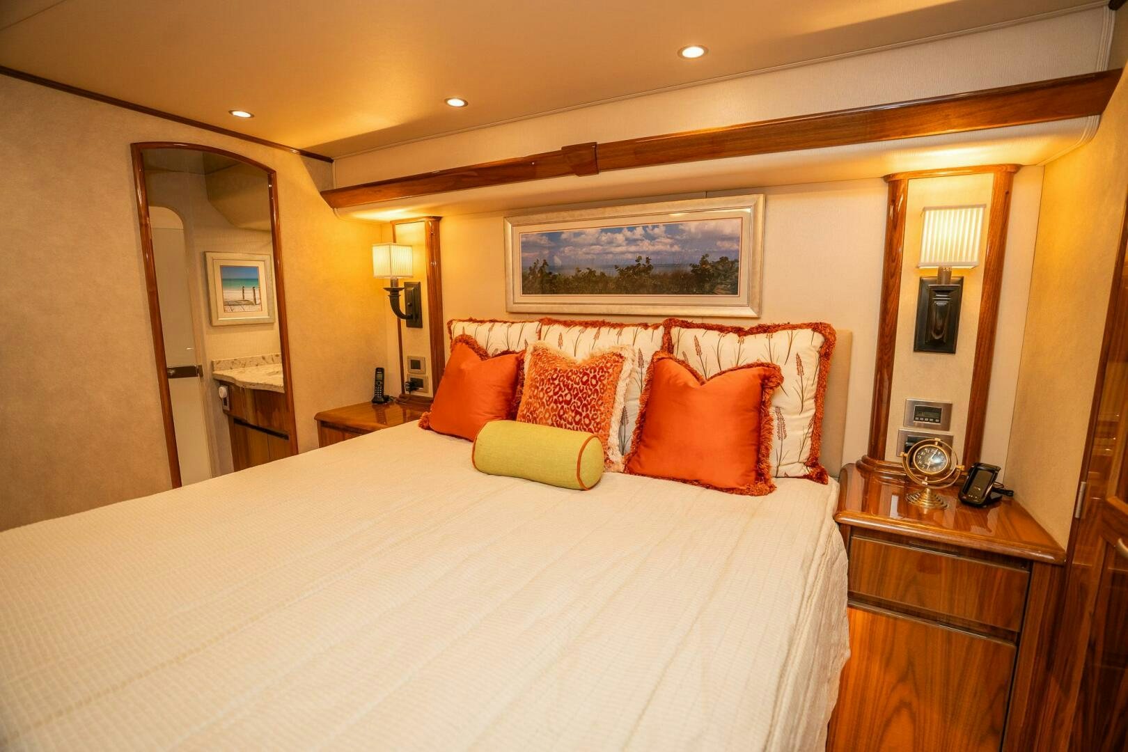 a hotel room with a bed aboard VOODOO Yacht for Sale