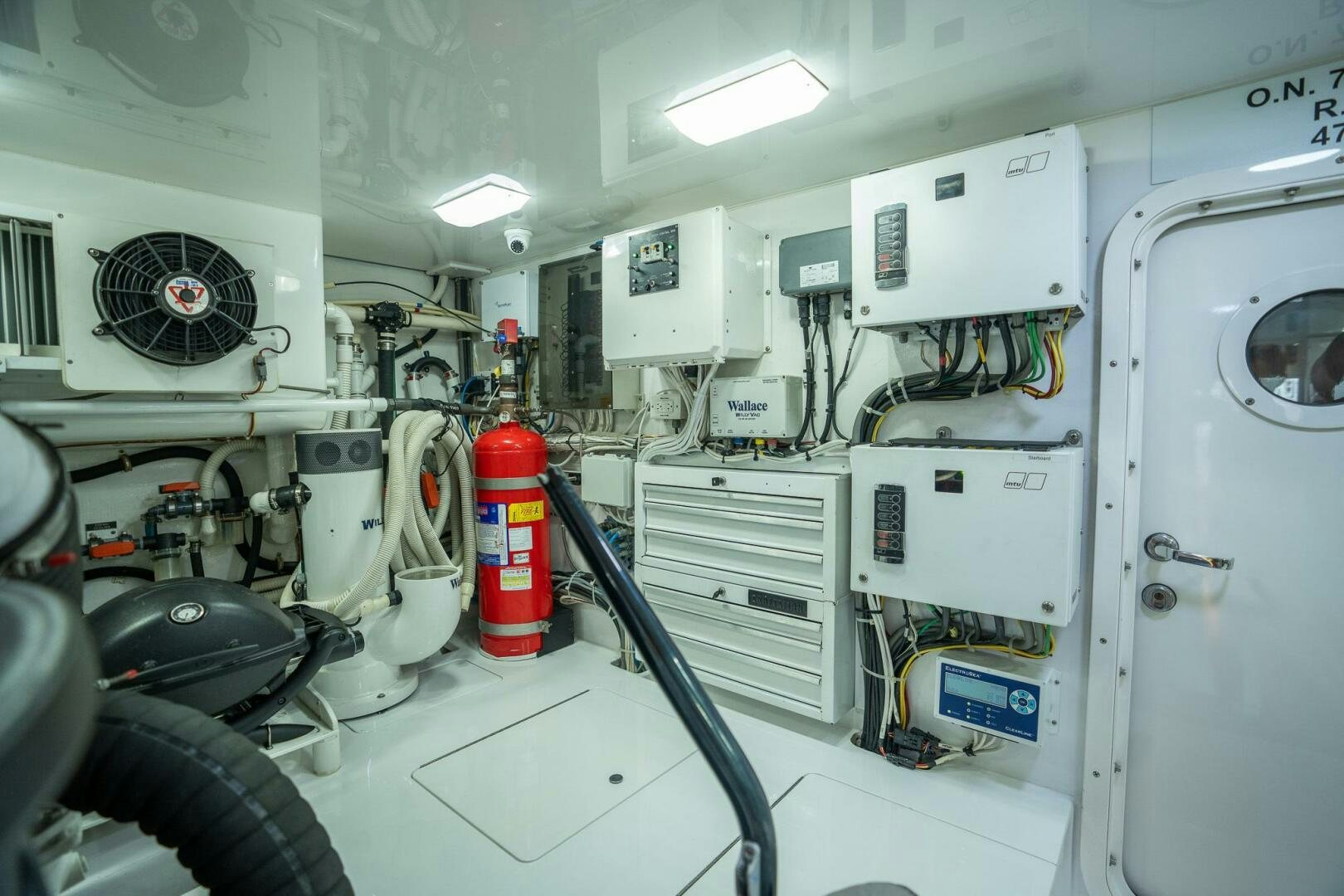 a white vehicle with a large white object on the side aboard VOODOO Yacht for Sale