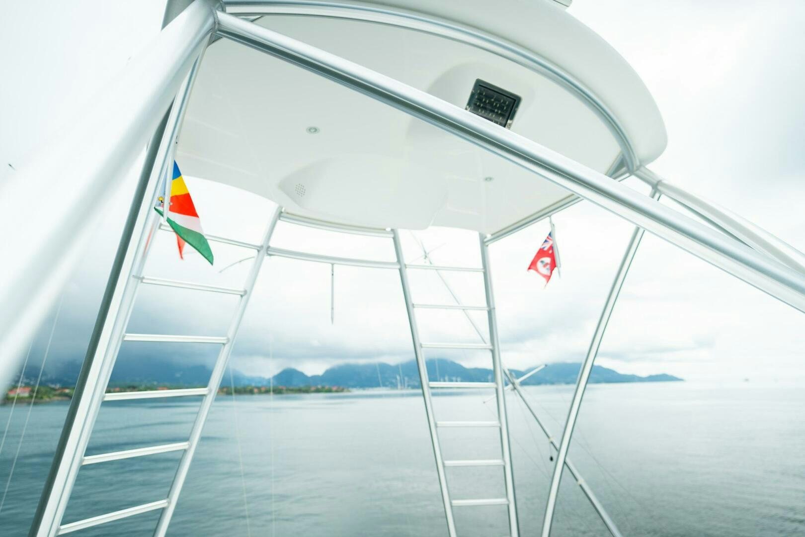 a large white ferris wheel aboard VOODOO Yacht for Sale