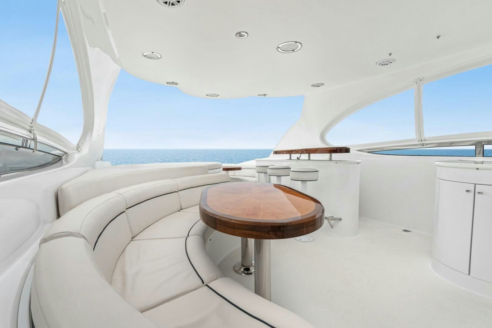 a table on a boat aboard HIGH LIFE Yacht for Sale