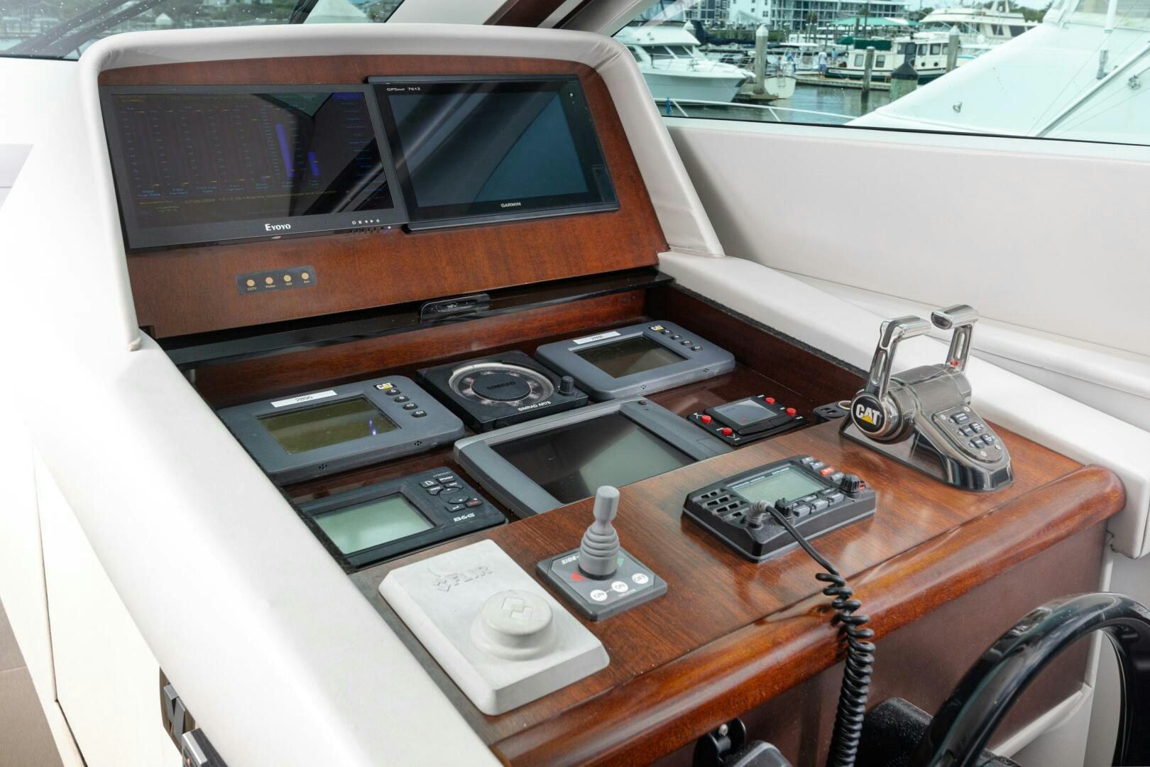 a car with a radio and other electronics on it aboard HIGH LIFE Yacht for Sale
