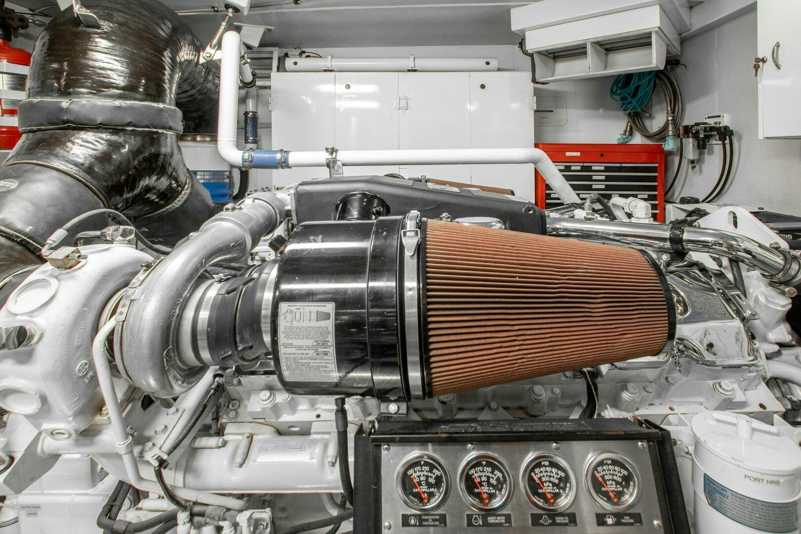 a machine with a large metal cylinder aboard HIGH LIFE Yacht for Sale