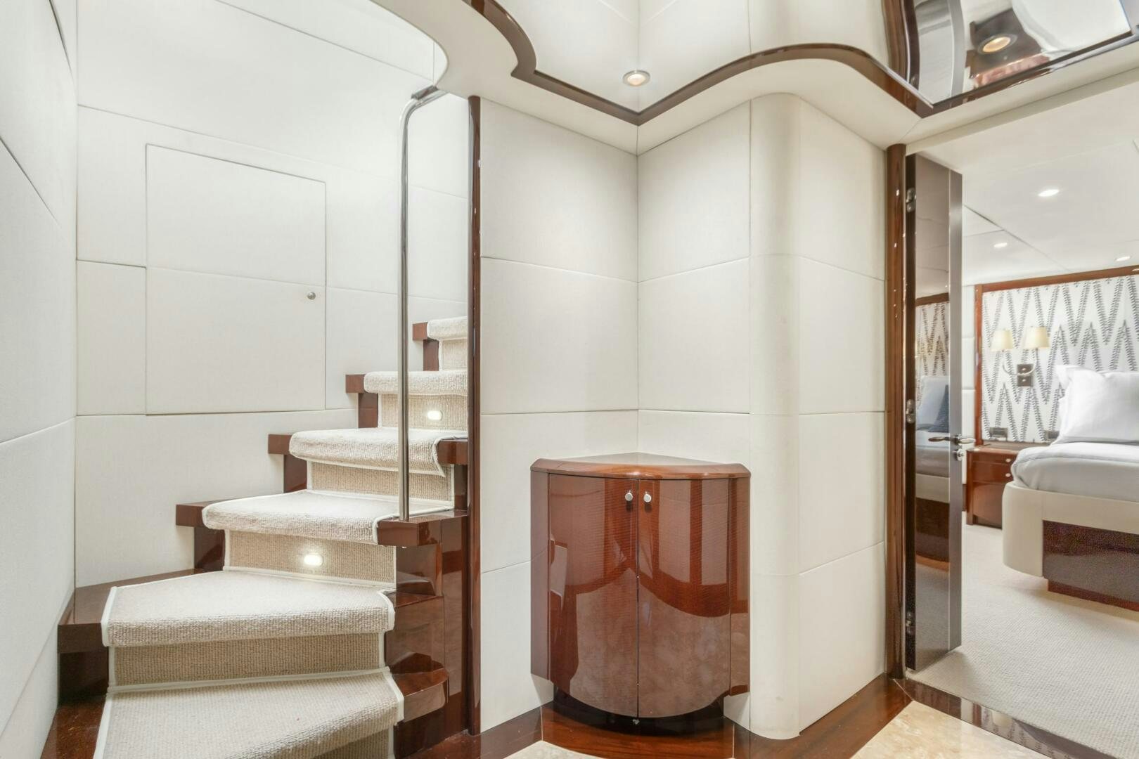 a bathroom with a stand up shower aboard HIGH LIFE Yacht for Sale