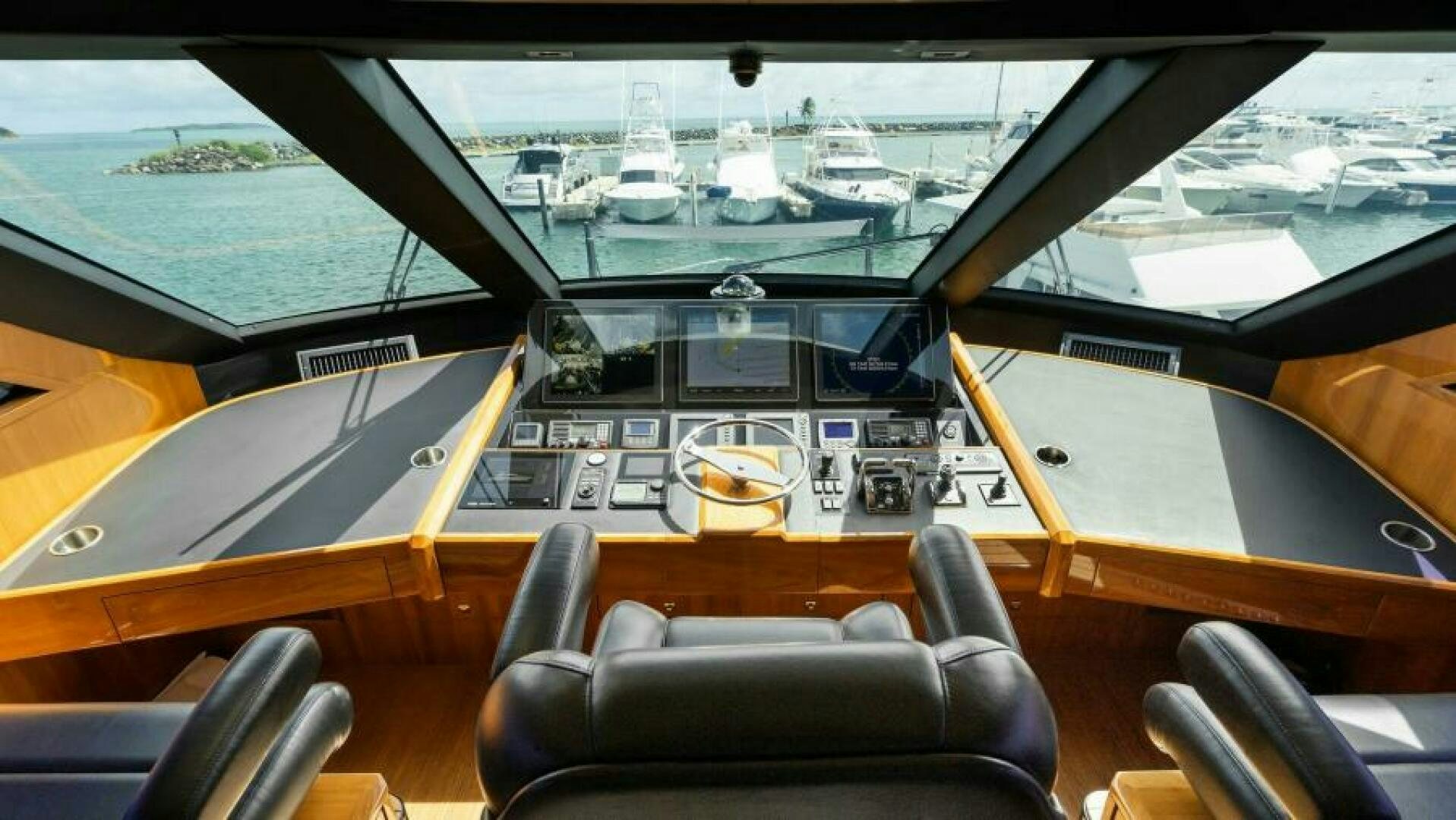 inside of a vehicle aboard AMORE Yacht for Sale