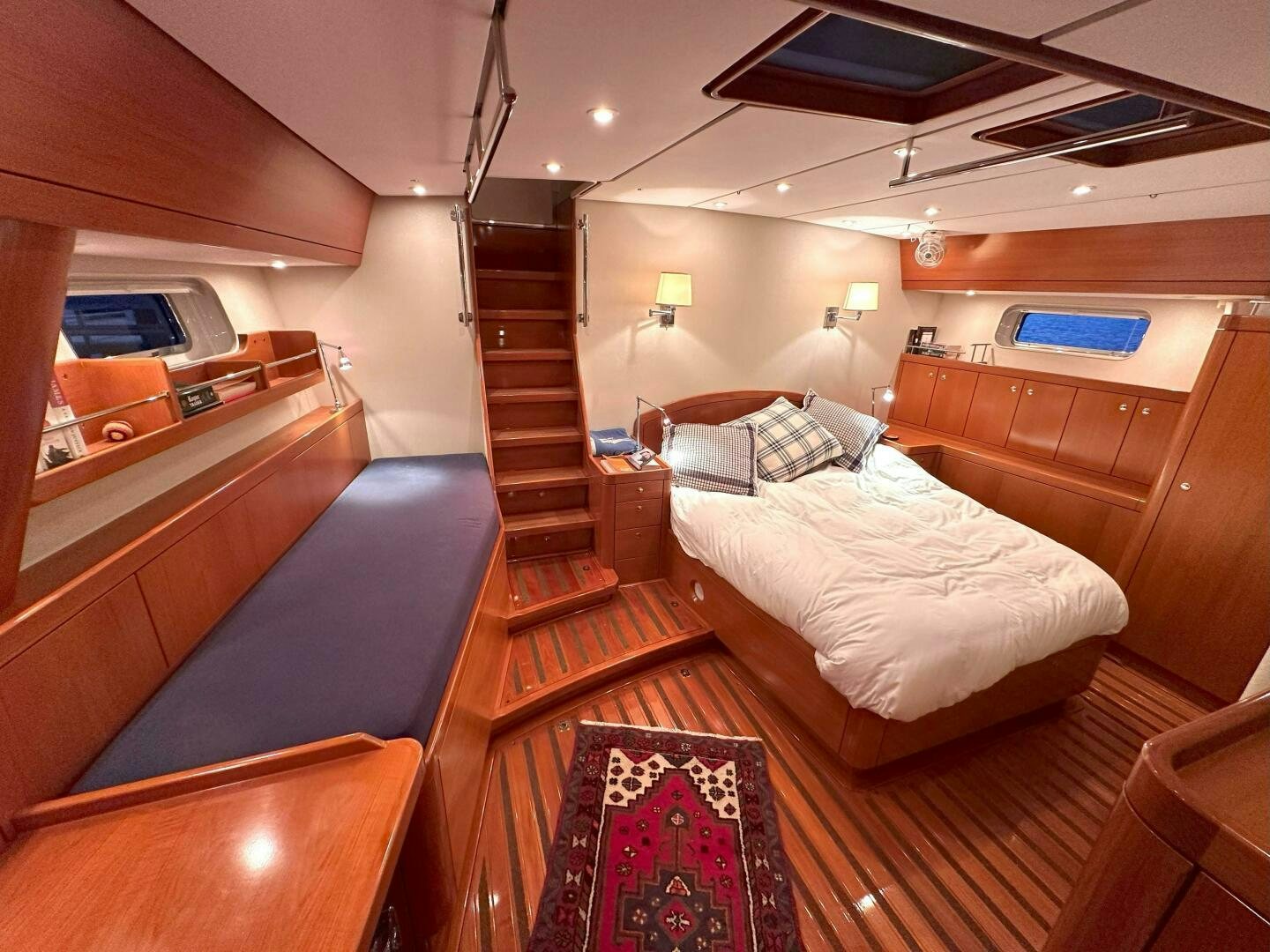 a room with bunk beds aboard LEONORE Yacht for Sale