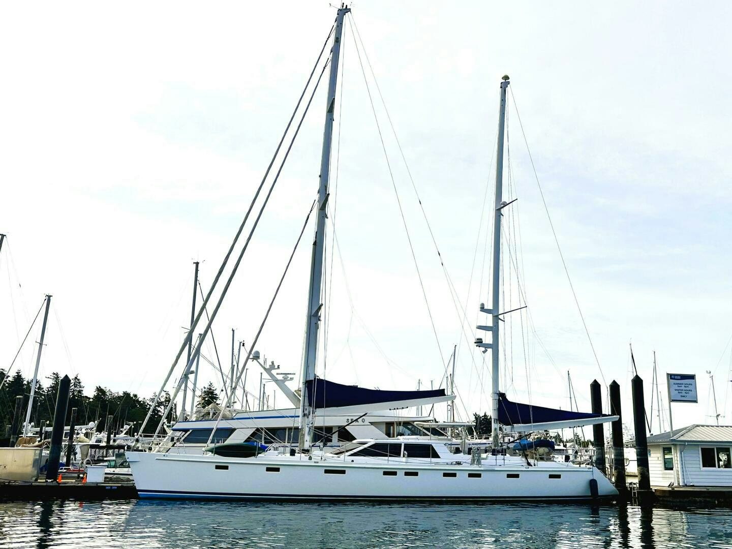 a sailboat in the water aboard LEONORE Yacht for Sale