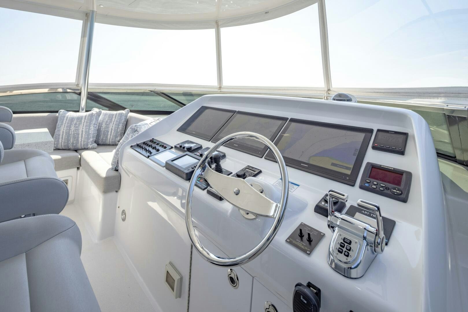 inside of a car aboard IMAGINE Yacht for Sale
