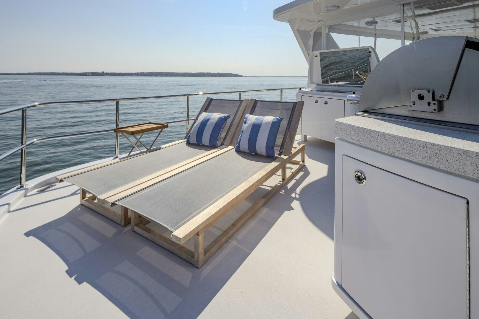 a boat on a deck aboard IMAGINE Yacht for Sale