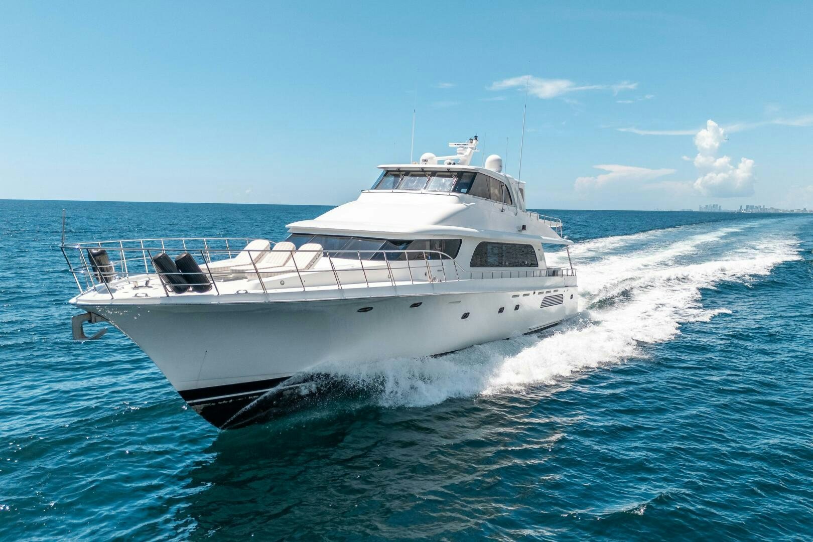 a white yacht on the water aboard E Yacht for Sale
