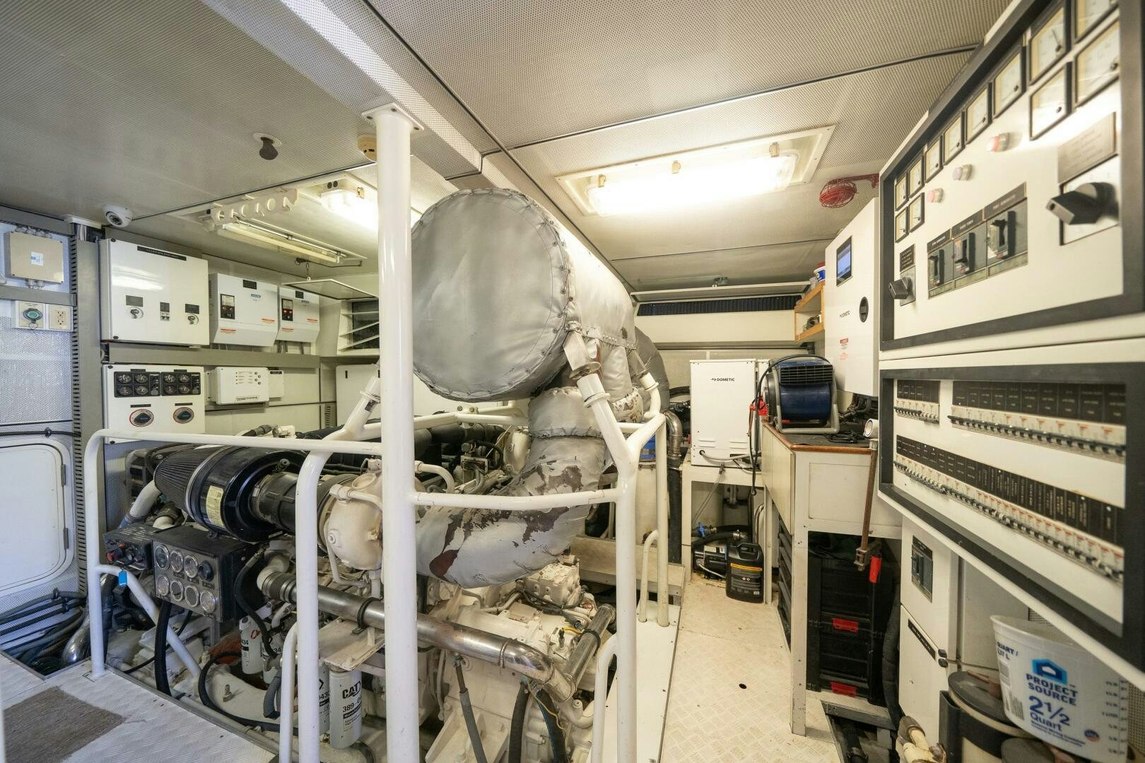 a room with machinery aboard E Yacht for Sale