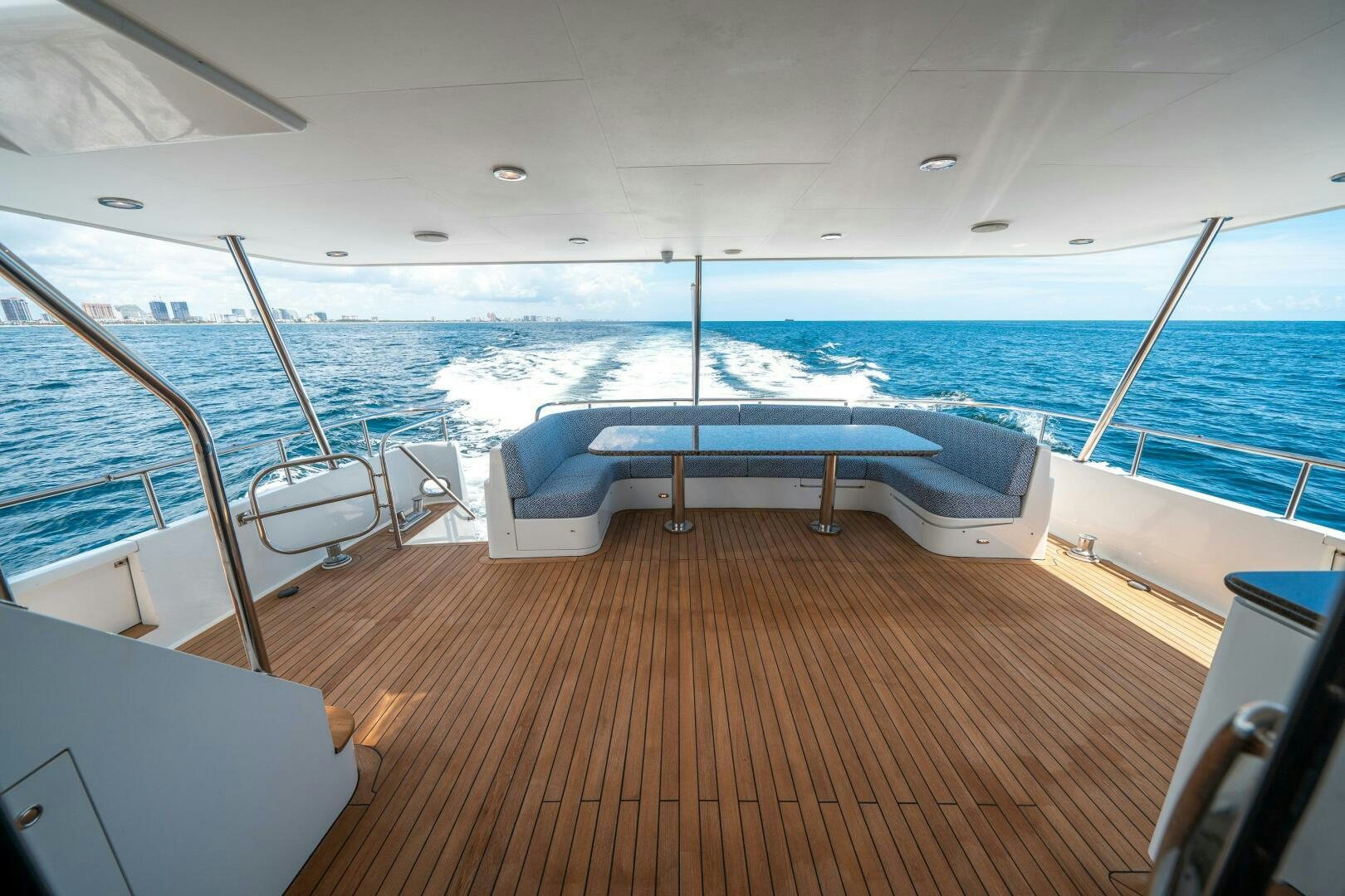 a boat on a deck aboard E Yacht for Sale