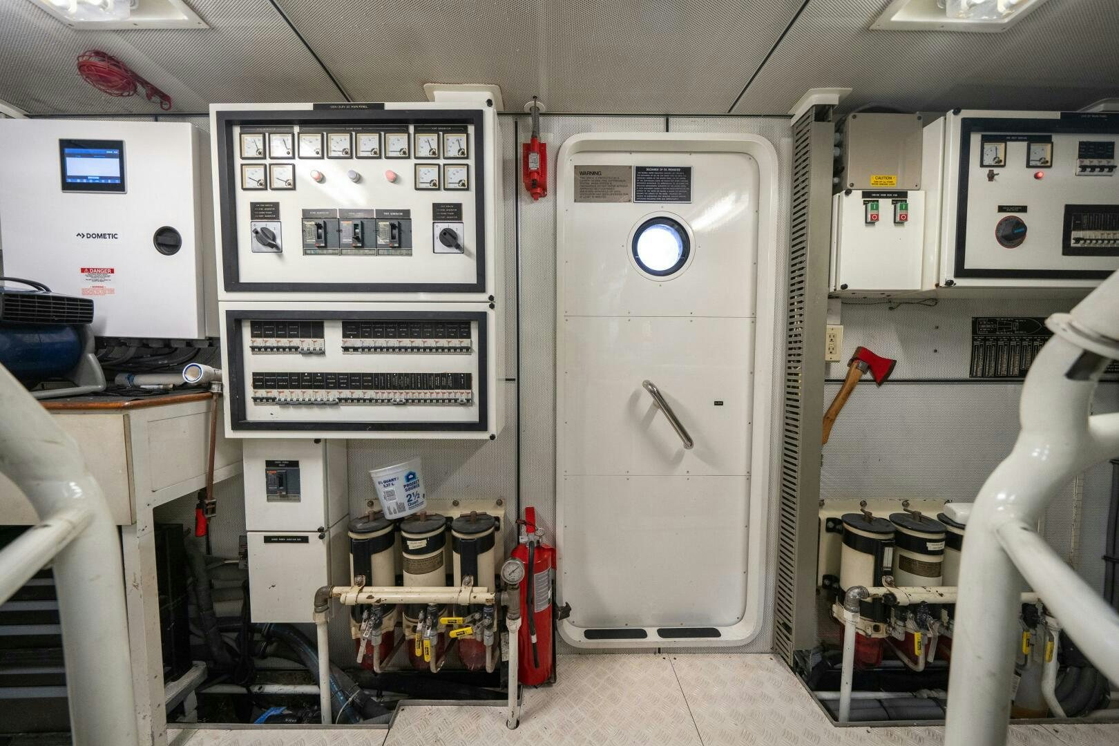 a machine with a light on the side aboard E Yacht for Sale