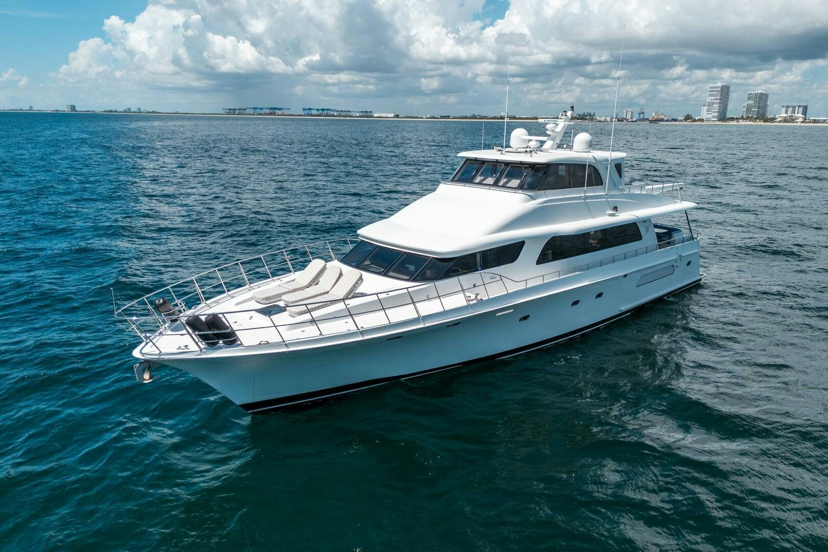 a white yacht in the water aboard E Yacht for Sale