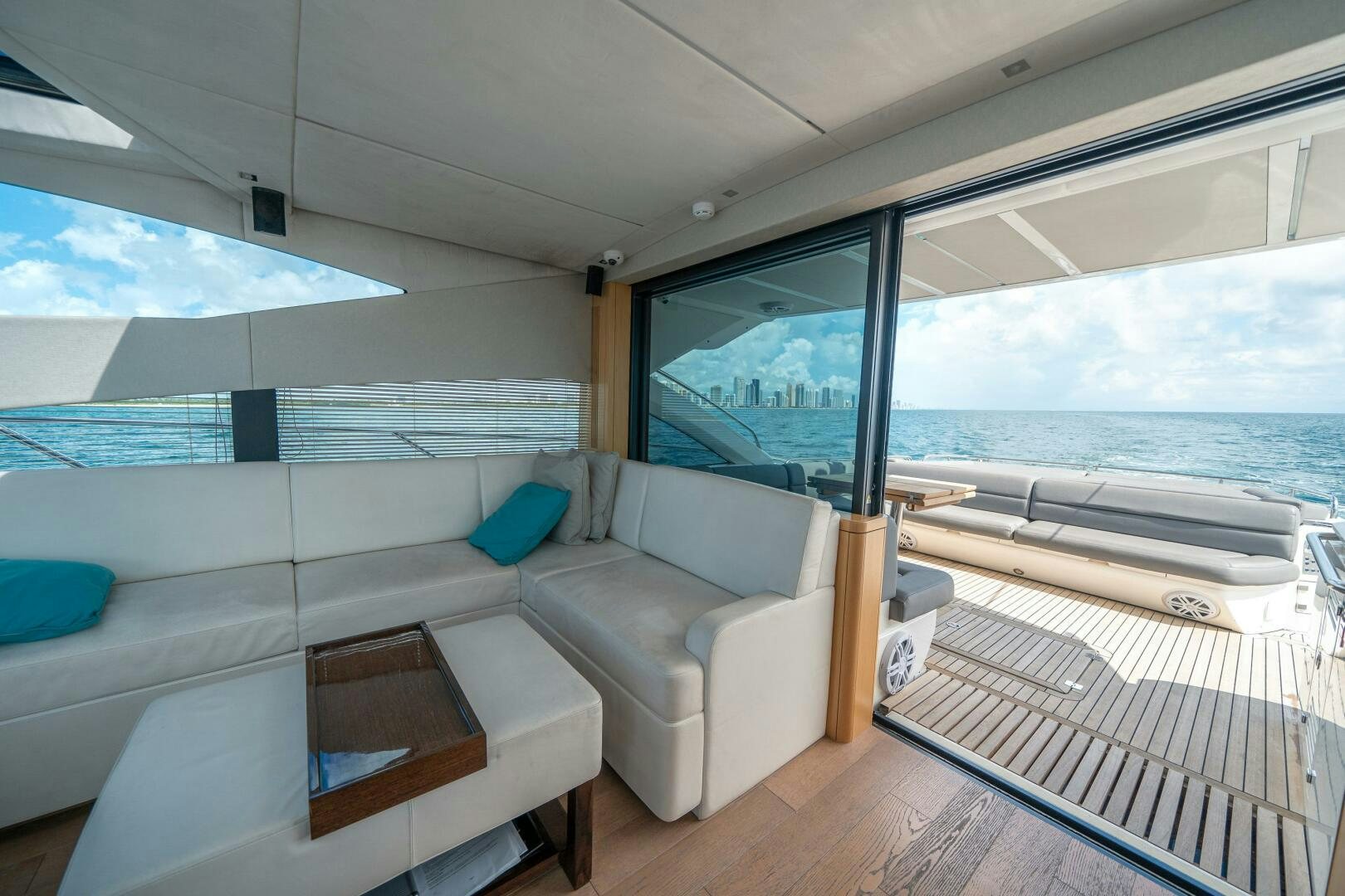 a boat with a view of the ocean aboard MYLE Yacht for Sale