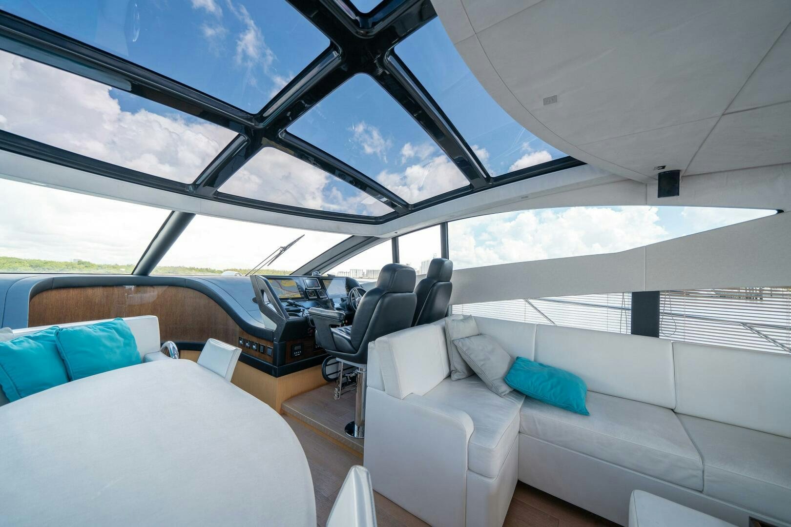 inside of a car aboard MYLE Yacht for Sale