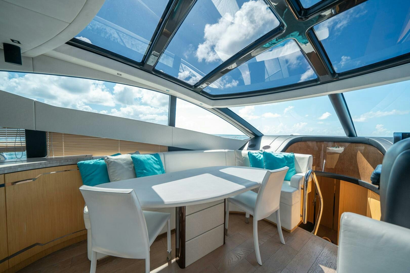 inside of a car aboard MYLE Yacht for Sale