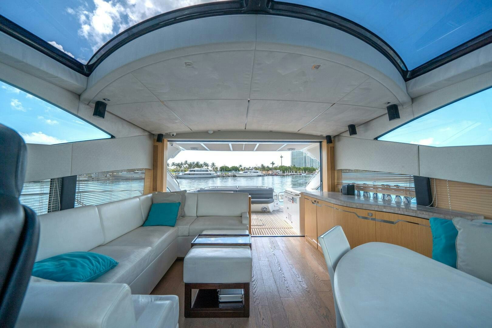 inside of a vehicle aboard MYLE Yacht for Sale