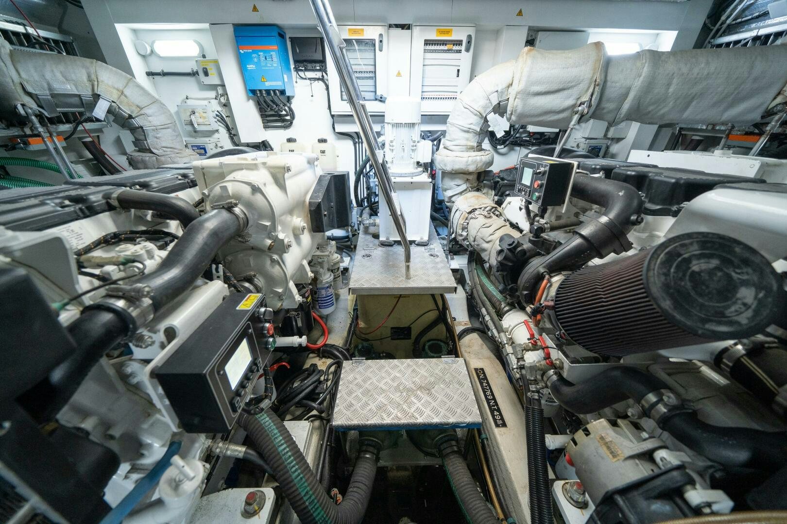 a room full of machinery aboard MYLE Yacht for Sale