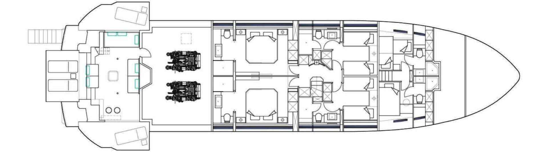 diagram, engineering drawing aboard ONE OWNER Yacht for Sale