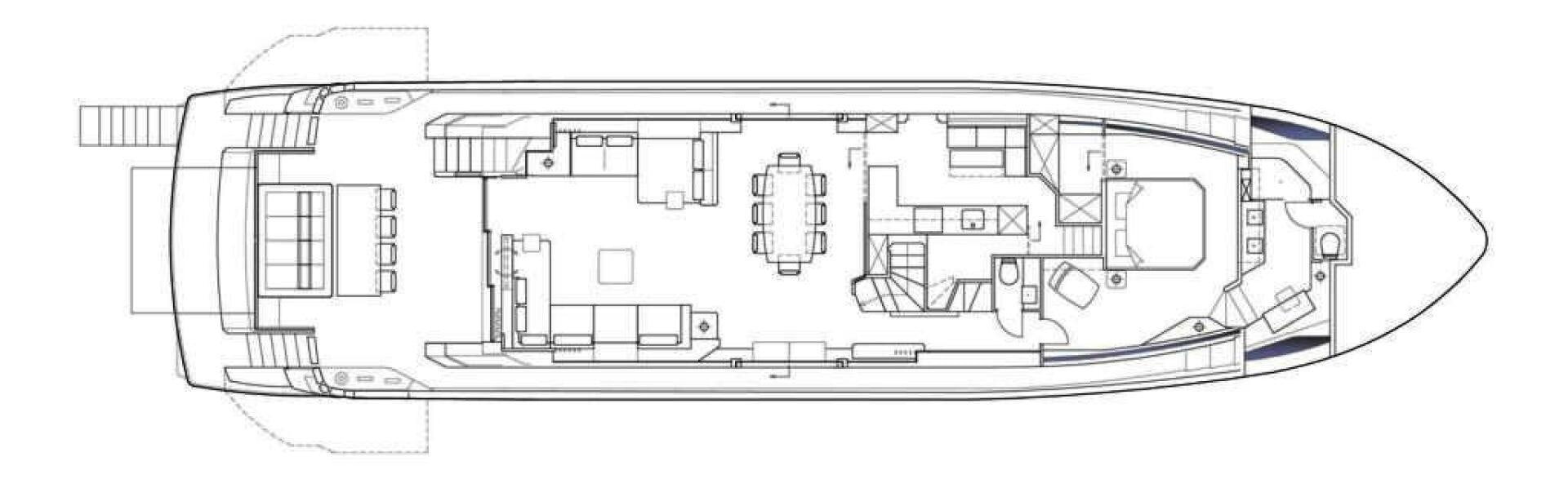 a sketch of a house aboard ONE OWNER Yacht for Sale