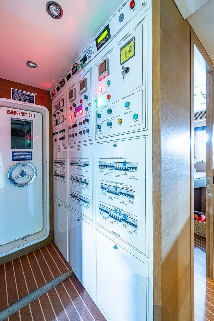 a white machine with buttons aboard INTERVENTION Yacht for Sale
