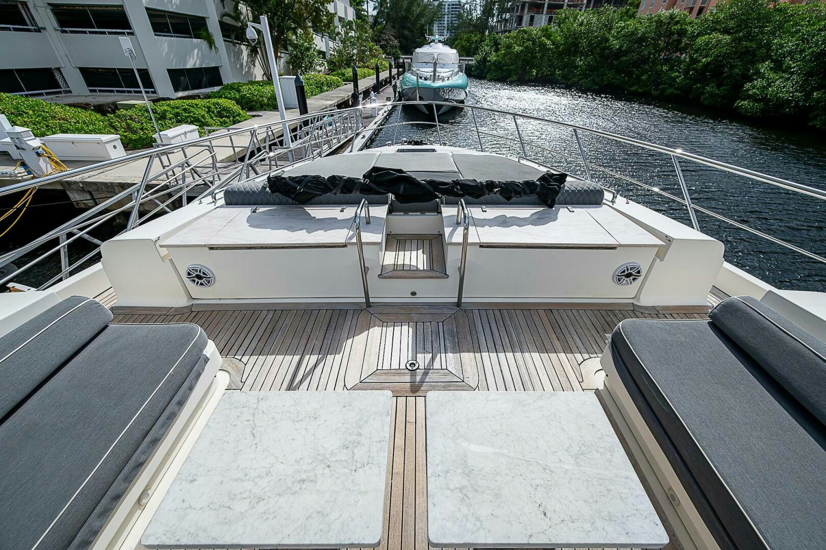 a boat on a dock aboard INTERVENTION Yacht for Sale