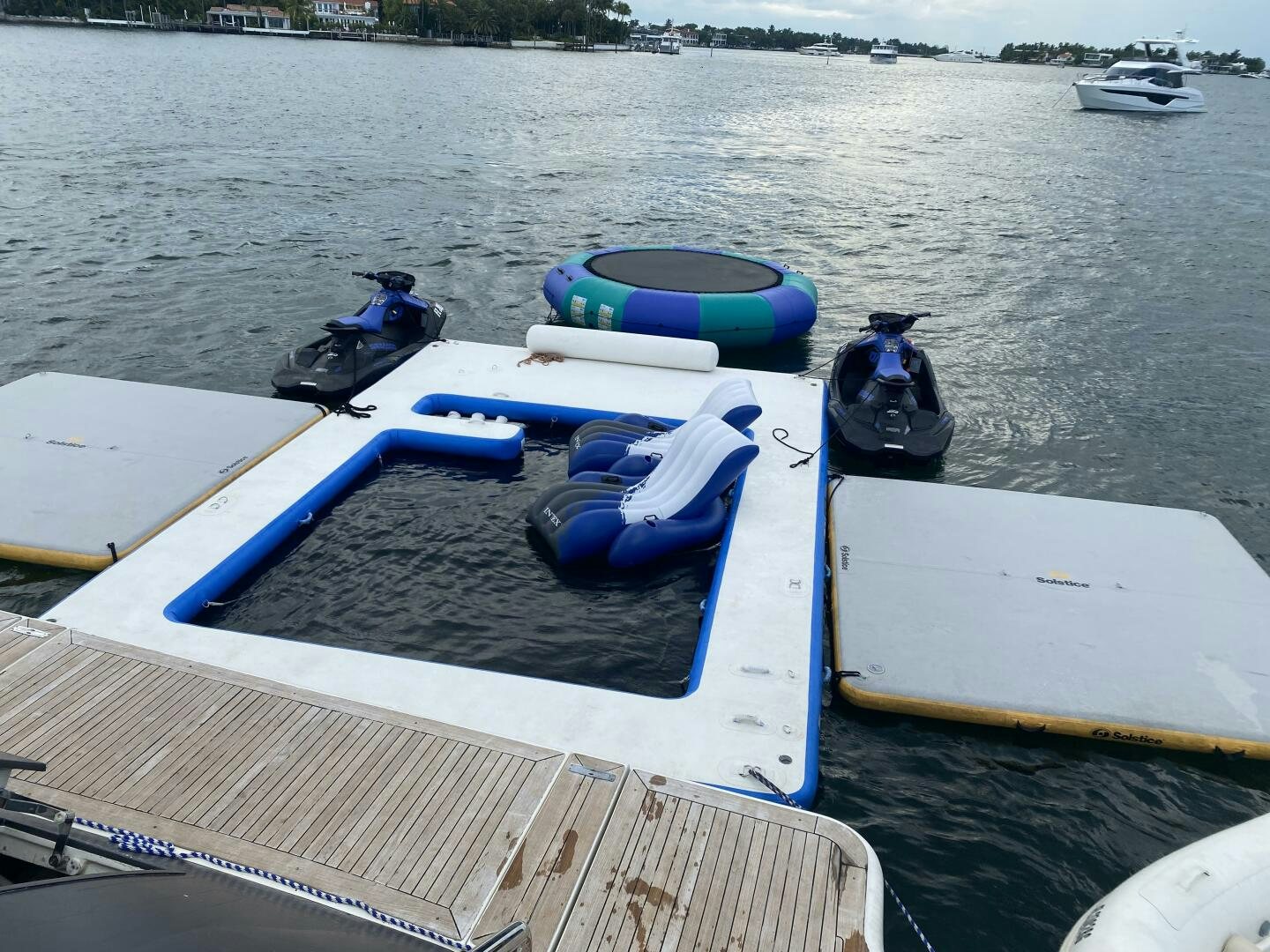 a boat with a motor on the water aboard INTERVENTION Yacht for Sale