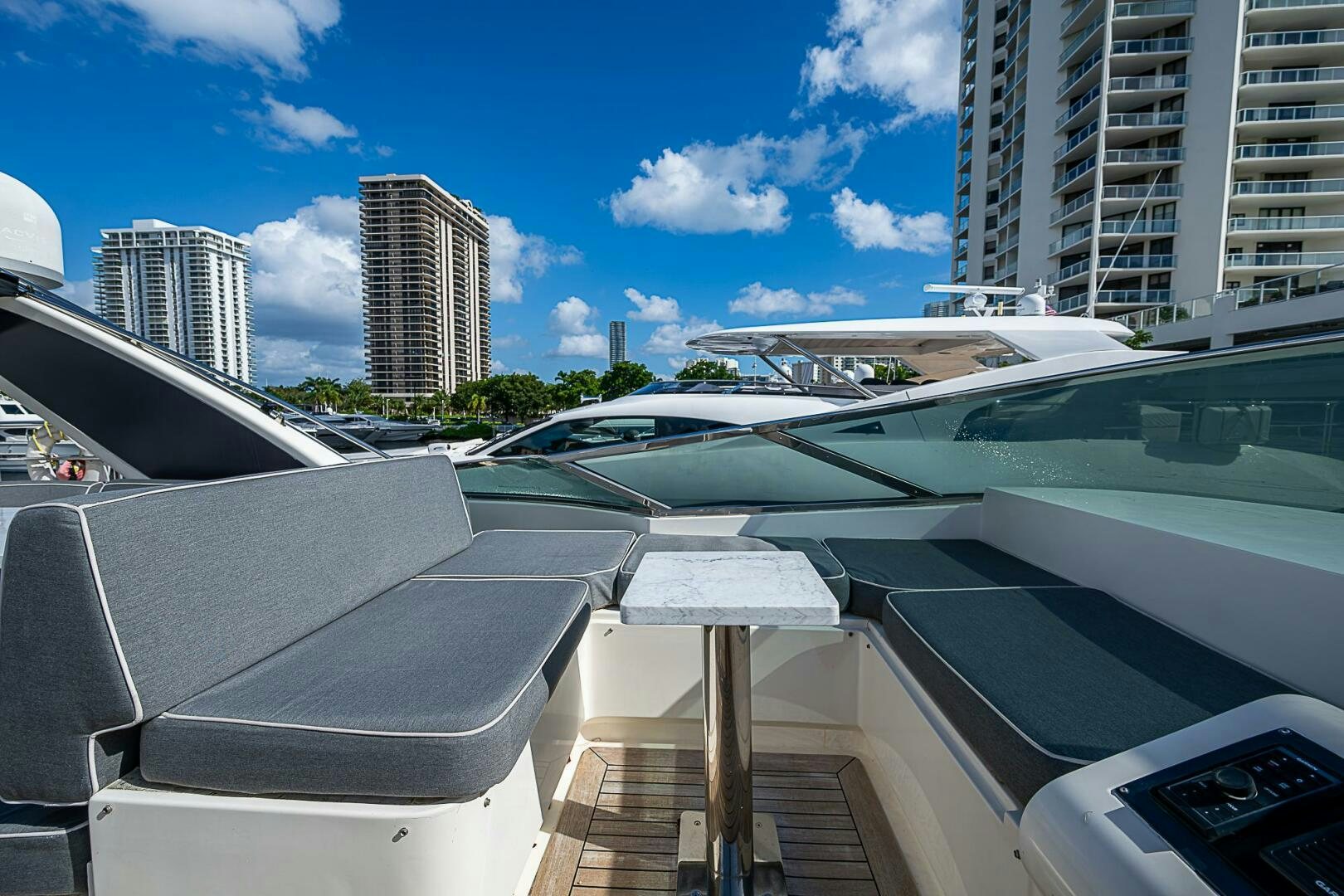 a car parked in a parking lot aboard INTERVENTION Yacht for Sale
