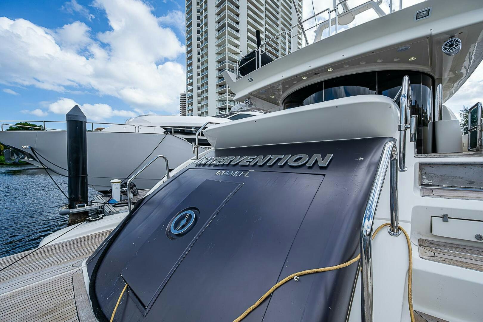 the front of a boat aboard INTERVENTION Yacht for Sale