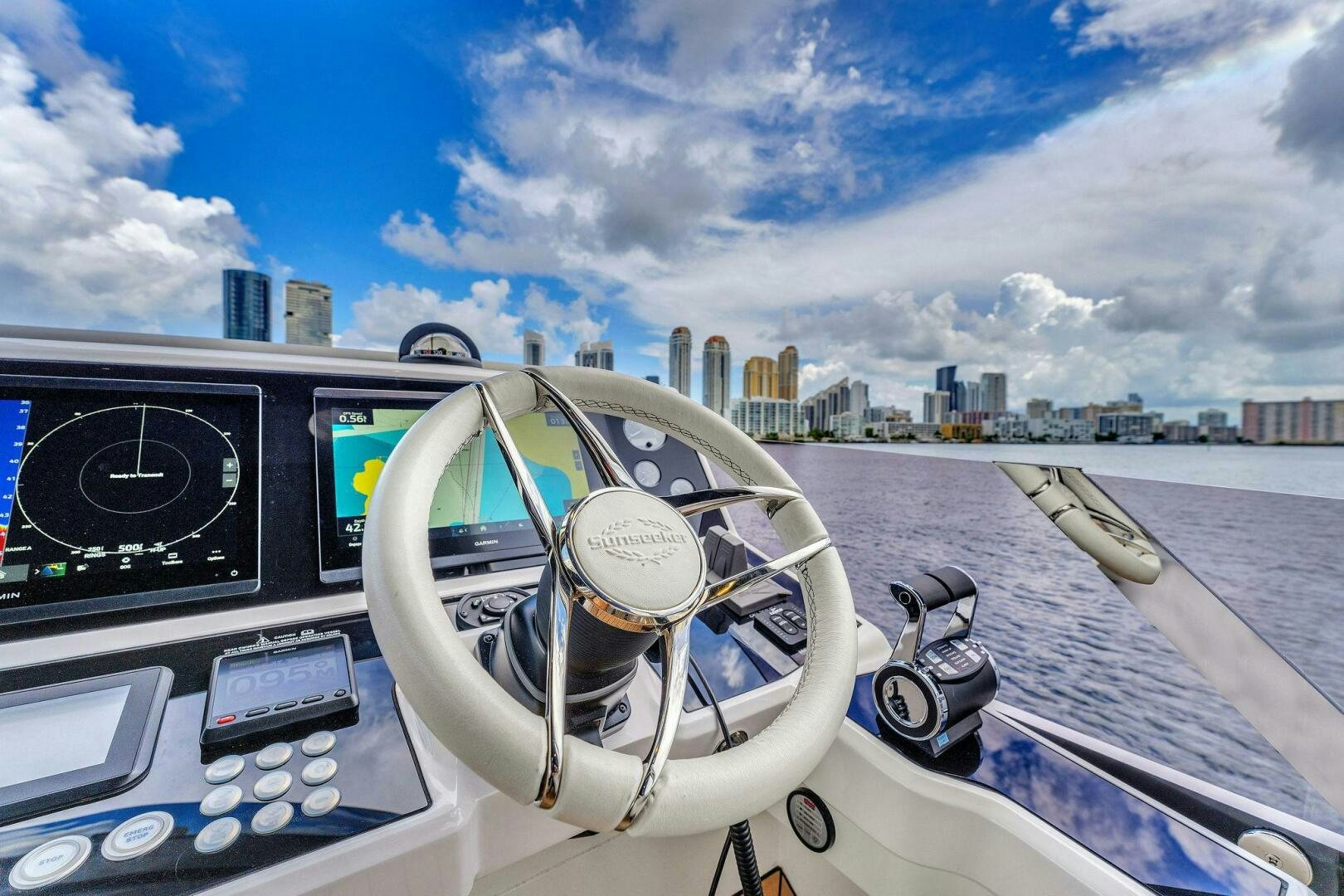 a steering wheel on a boat aboard YOU AND ISLANDS Yacht for Sale