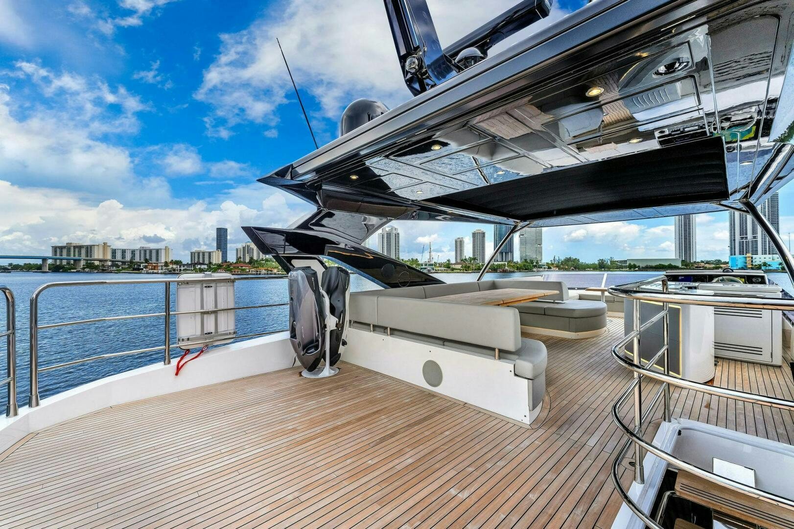 a boat on a deck aboard YOU AND ISLANDS Yacht for Sale