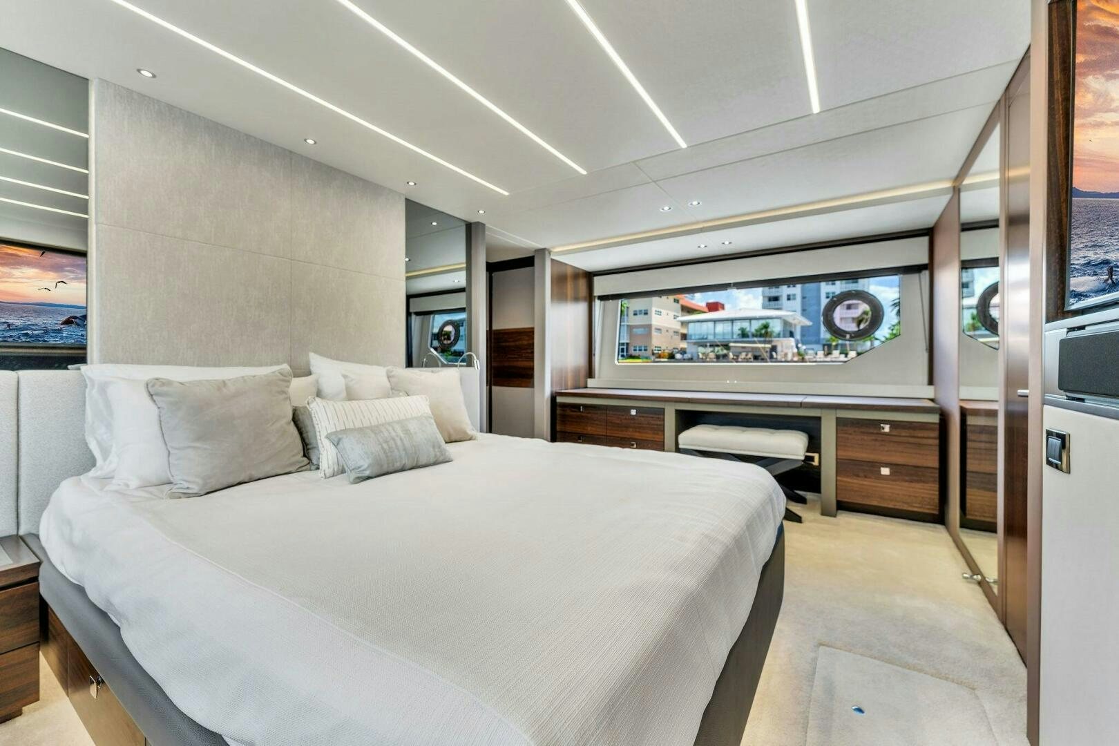 a bed in a room aboard YOU AND ISLANDS Yacht for Sale